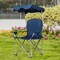 Outdoor Chair with Built In Canopy Sun Shade 600D Fabric Folding Camping Chair with Armrests and Cup Holders
